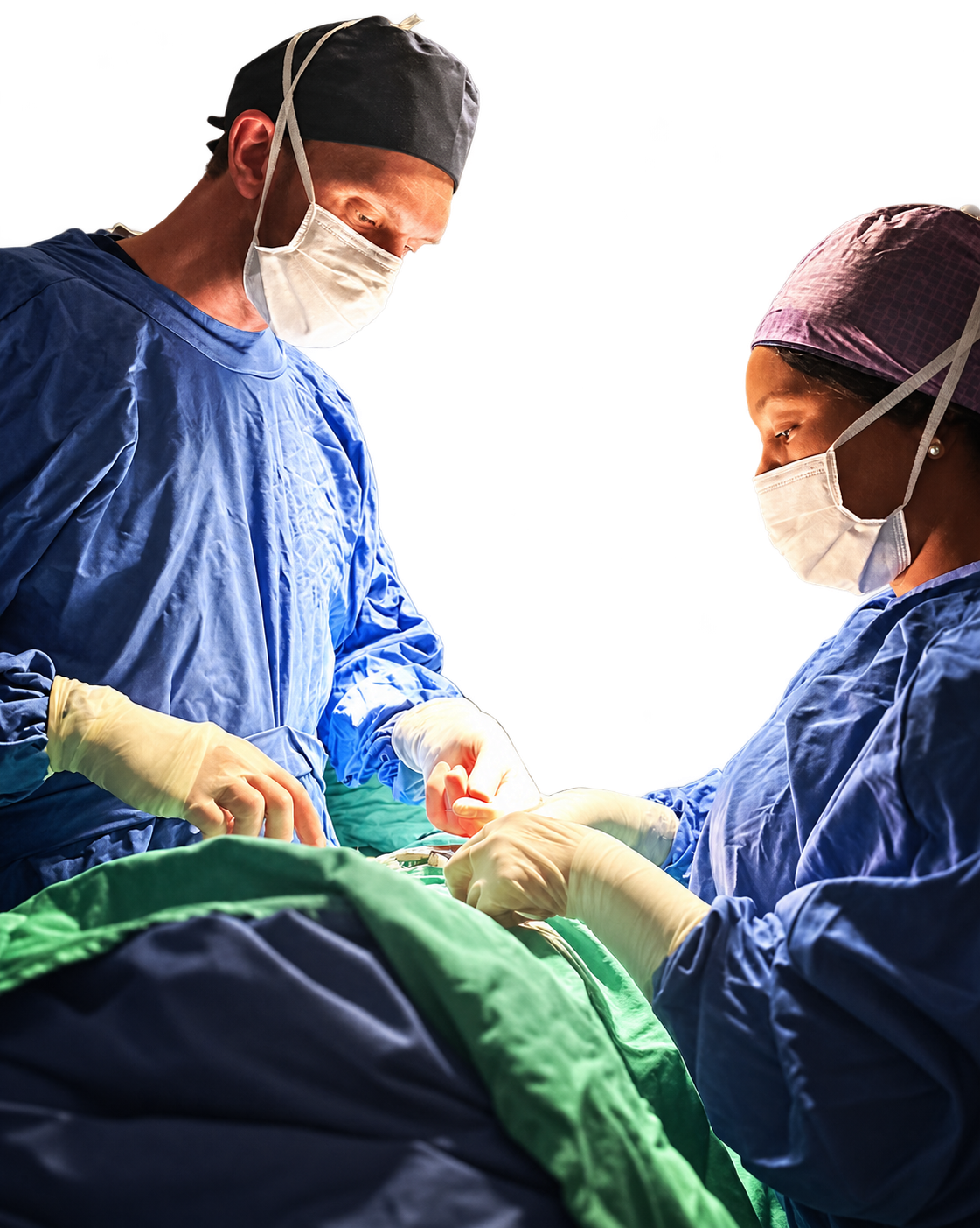 Mr Steve Lindley and a colleague working together in theatre
